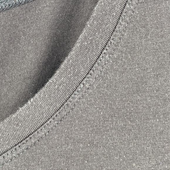 EILEEN FISHER Top PM Petite Stretch Cotton Jersey Short Sleeve Taupe Gray USA - Picture 6 of 11